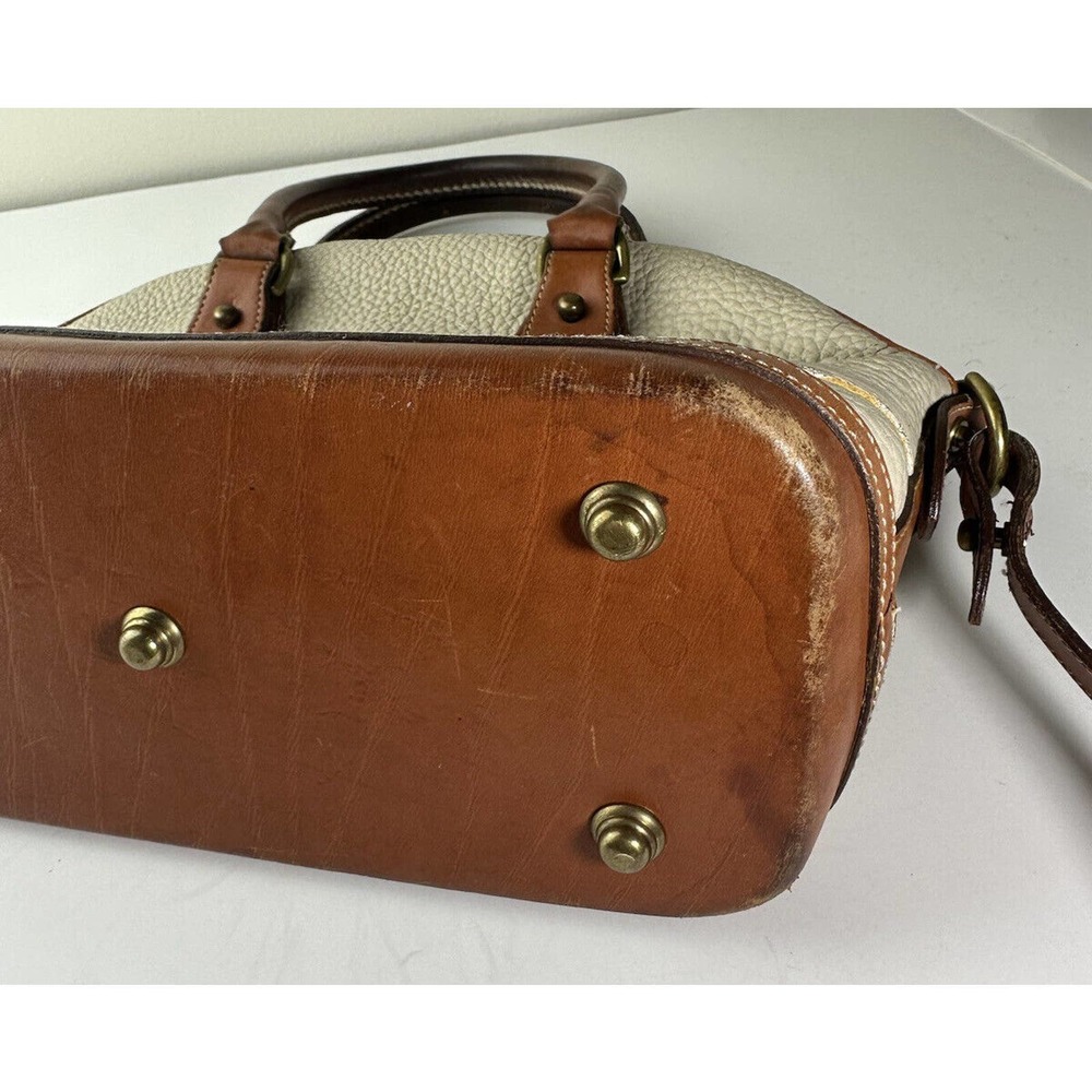 Dooney & Bourke Norfolk Domed Satchel Bag Taupe Tan Brown Purse Leather Handbag - Picture 10 of 16